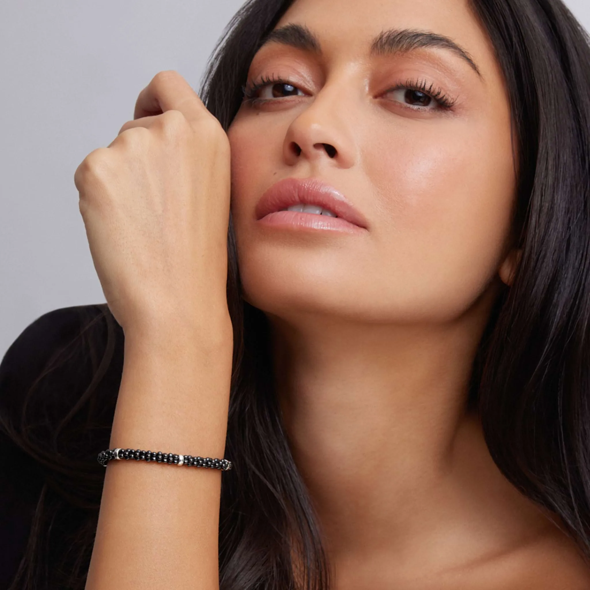Black Caviar Black Five Silver Station Ceramic Bracelet | 5mm