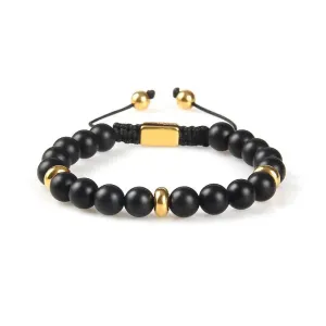 Black Onyx & Gold Beads Bracelet