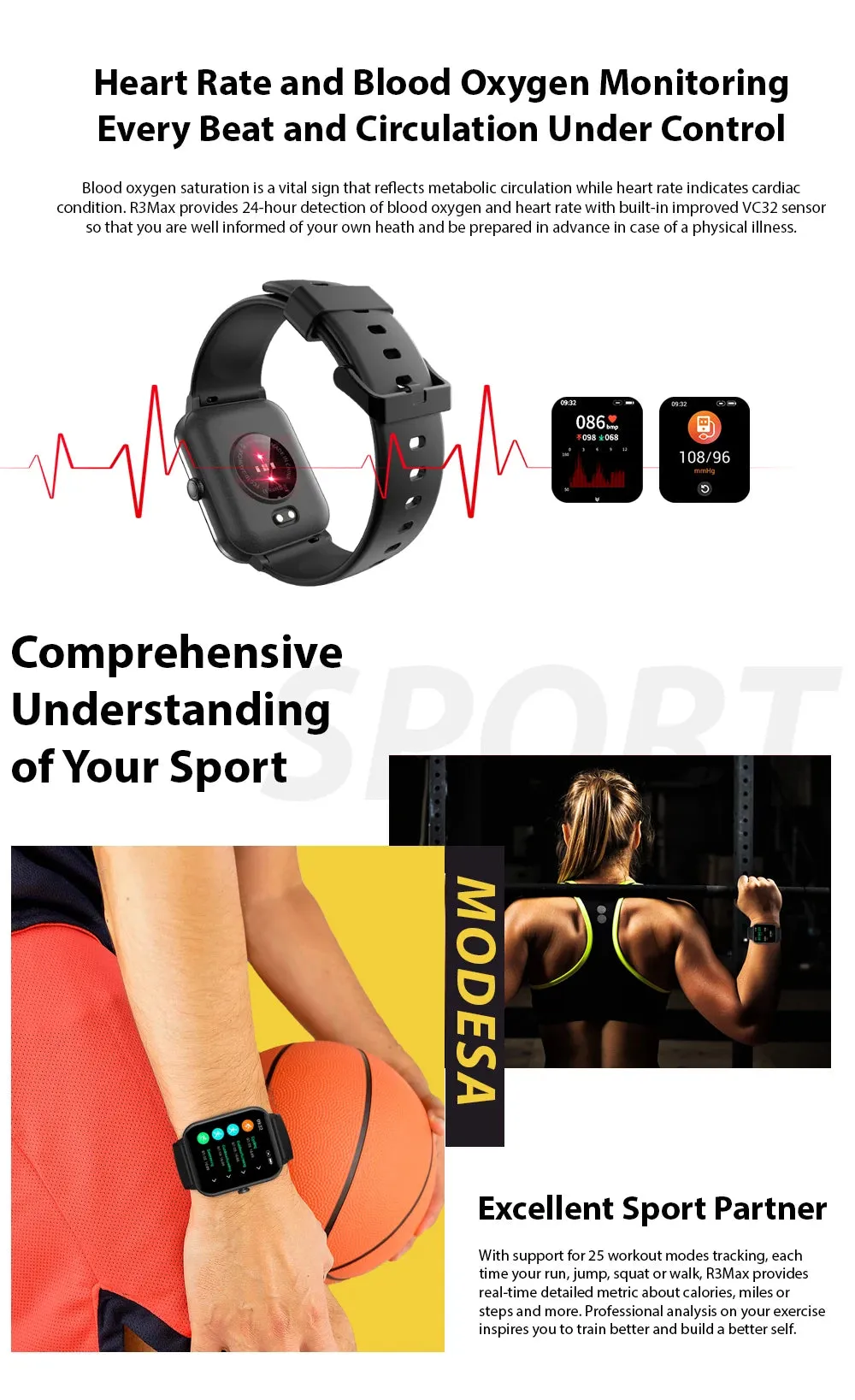 BLACKVIEW R3 Max 1.69" LCD Smart Watch