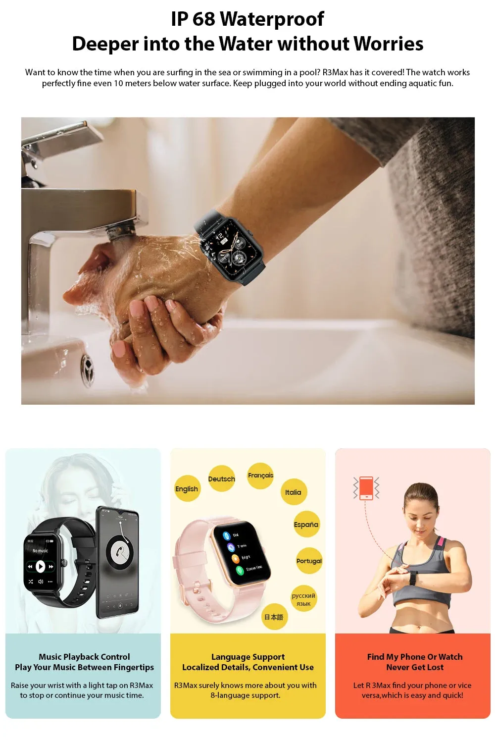 BLACKVIEW R3 Max 1.69" LCD Smart Watch