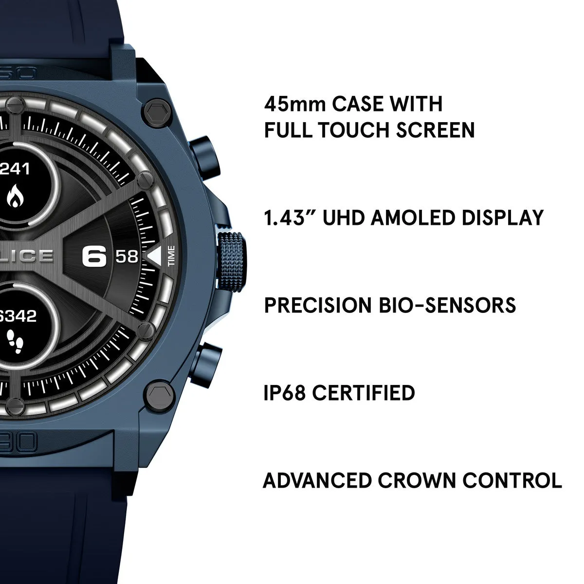 Blue Case & LED Screen Smart Watch With Blue Strap - Blue