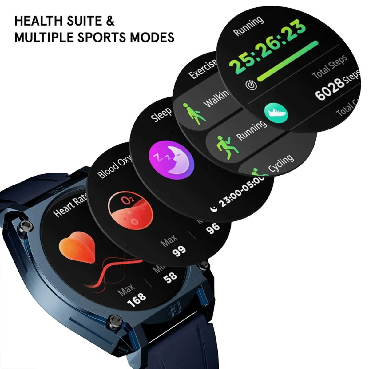 Blue Case & LED Screen Smart Watch With Blue Strap - Blue