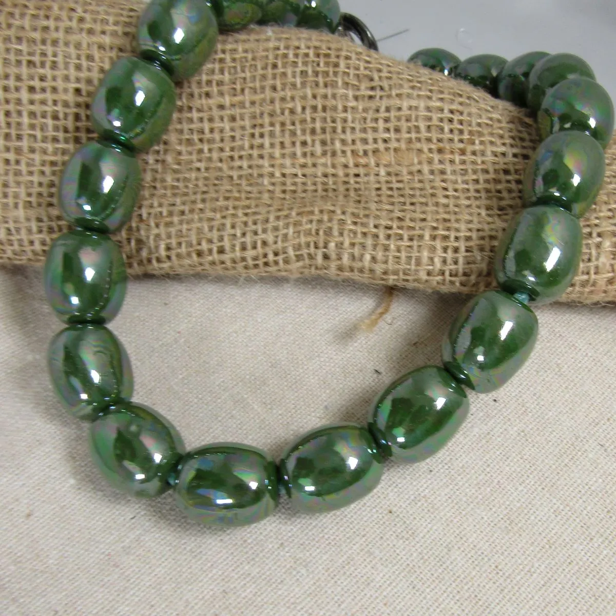 Bottle Green Statement Necklace Kazuri Fair Trade Beads