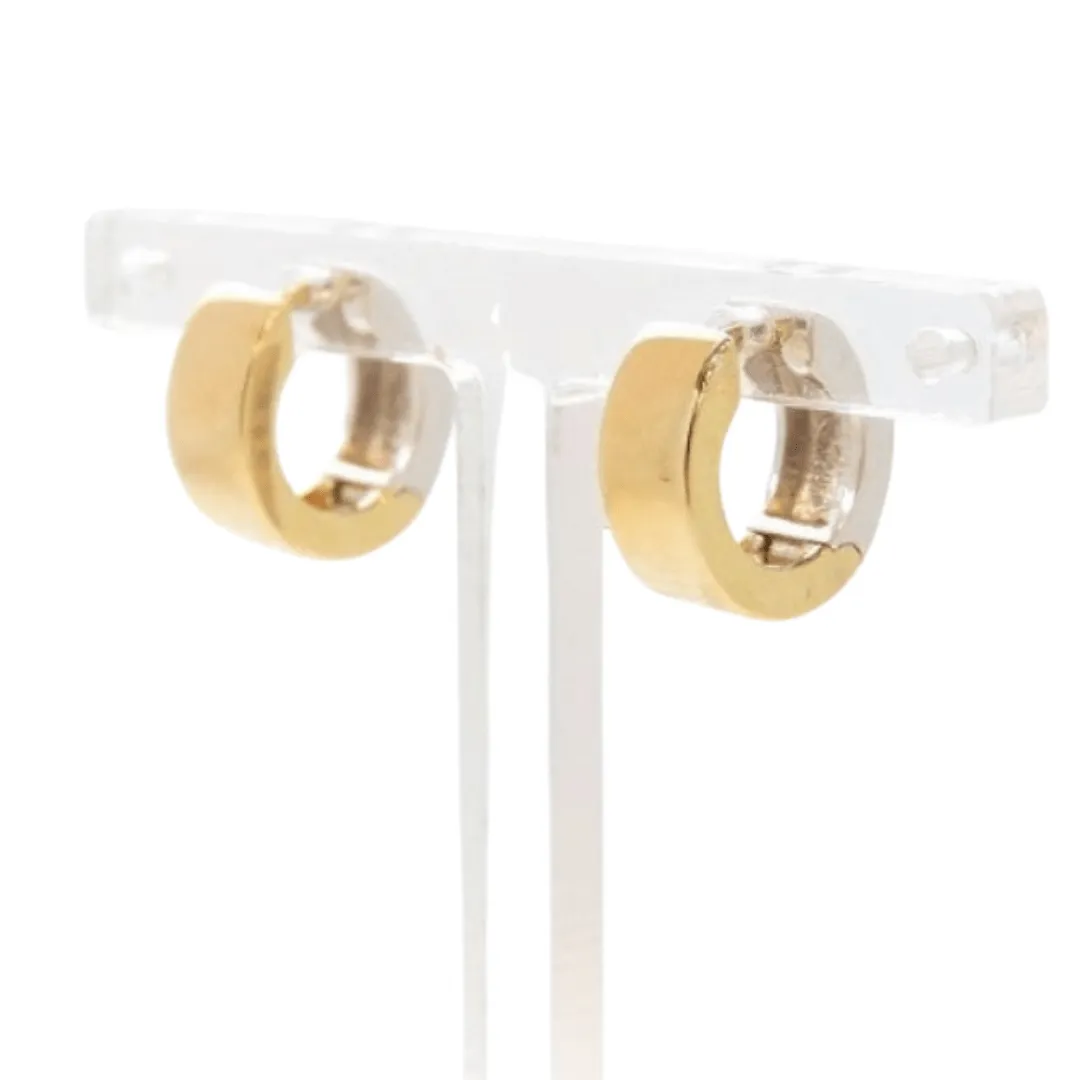 Breuning 14K Two Tone Huggie Hoops