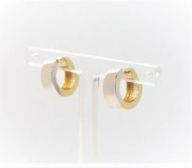 Breuning 14K Two Tone Huggie Hoops