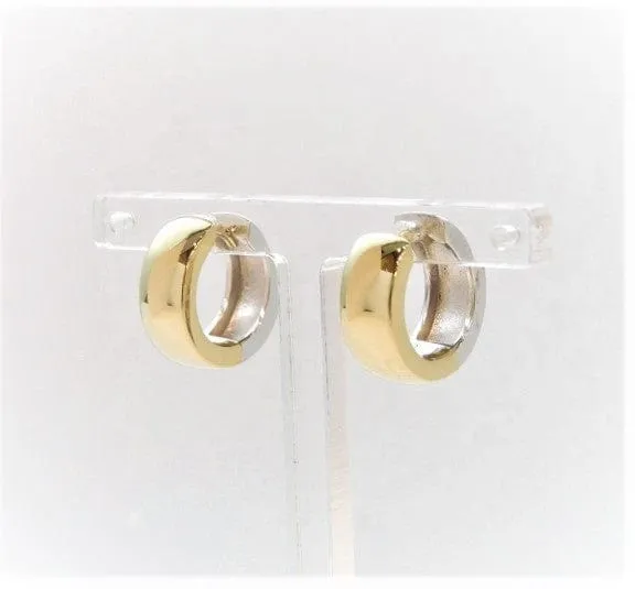 Breuning 14K Two Tone Huggie Hoops