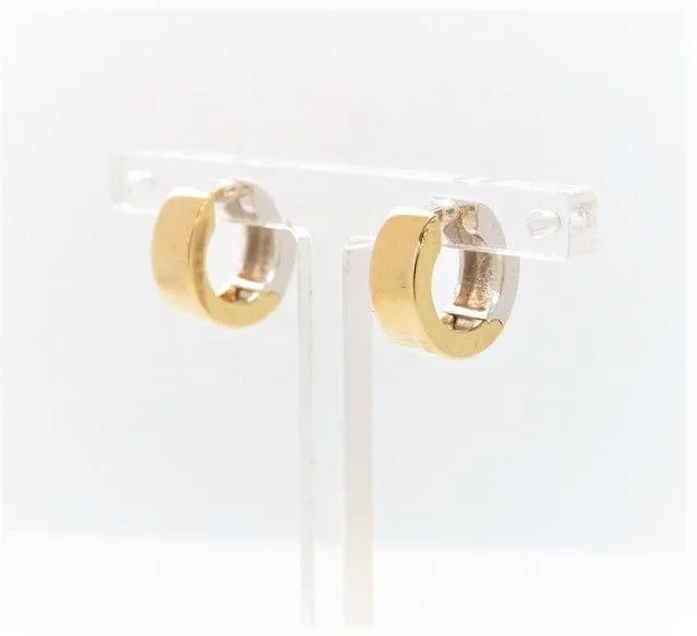 Breuning 14K Two Tone Huggie Hoops