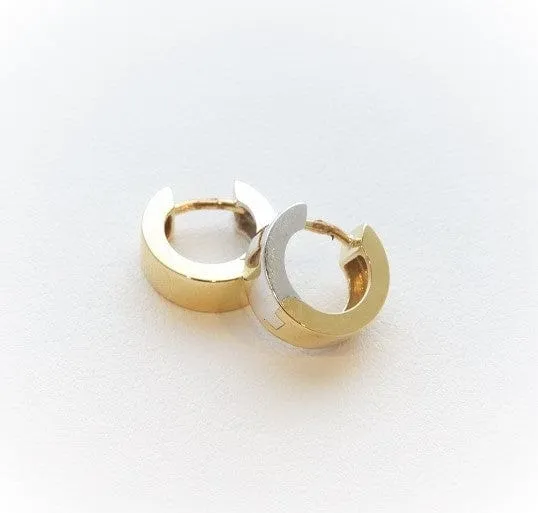 Breuning 14K Two Tone Huggie Hoops