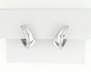 Breuning 14K White Gold Diamond Accent Huggie Hoops