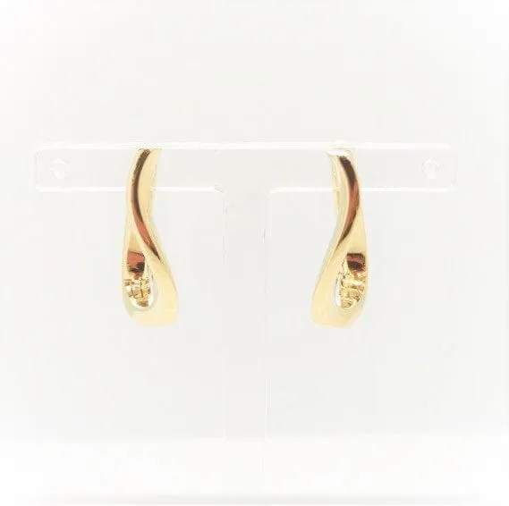 Breuning 14K Yellow Gold Medium Twist Huggie Hoops