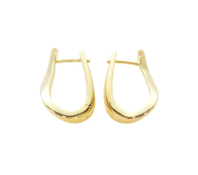 Breuning 14K Yellow Gold Medium Twist Huggie Hoops