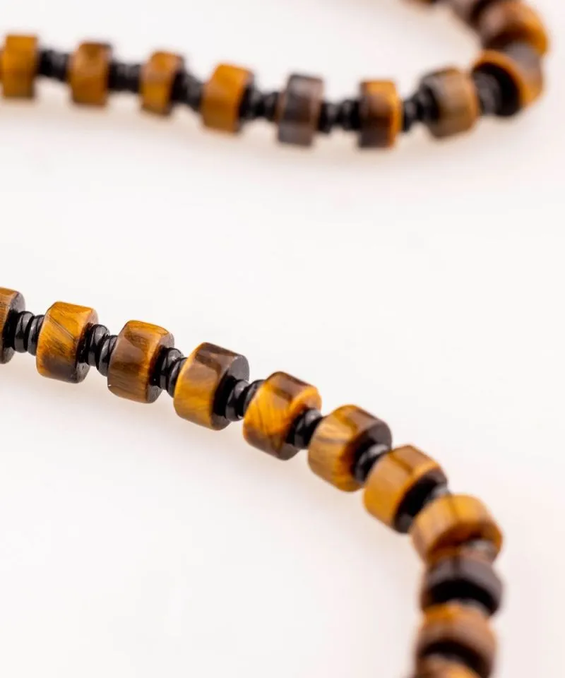 Brontide 4mm Beaded Bracelet in Tiger Eye & Black