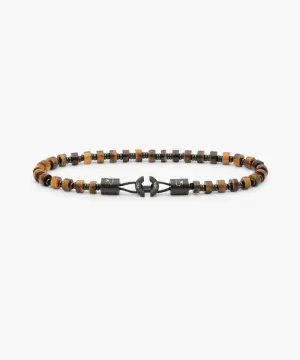 Brontide 4mm Beaded Bracelet in Tiger Eye & Black