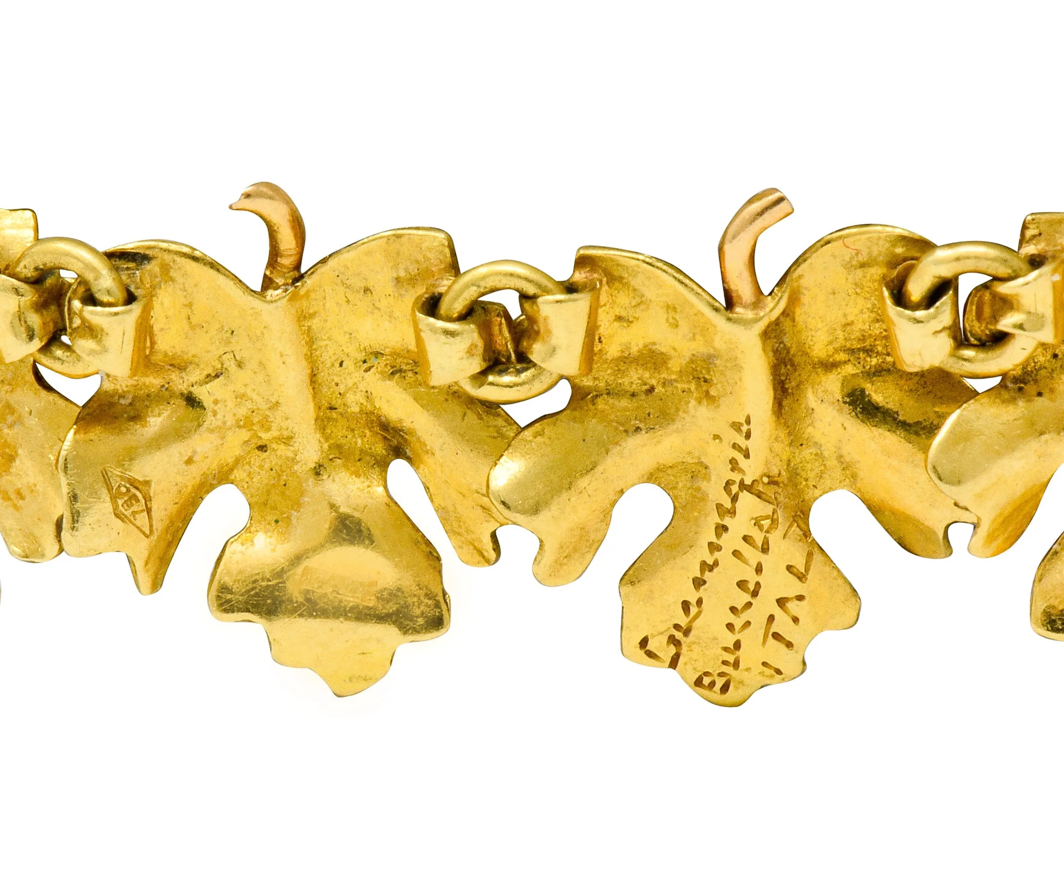 Buccellati 18 Karat Two-Tone Gold Italian Grape Leaf Necklace