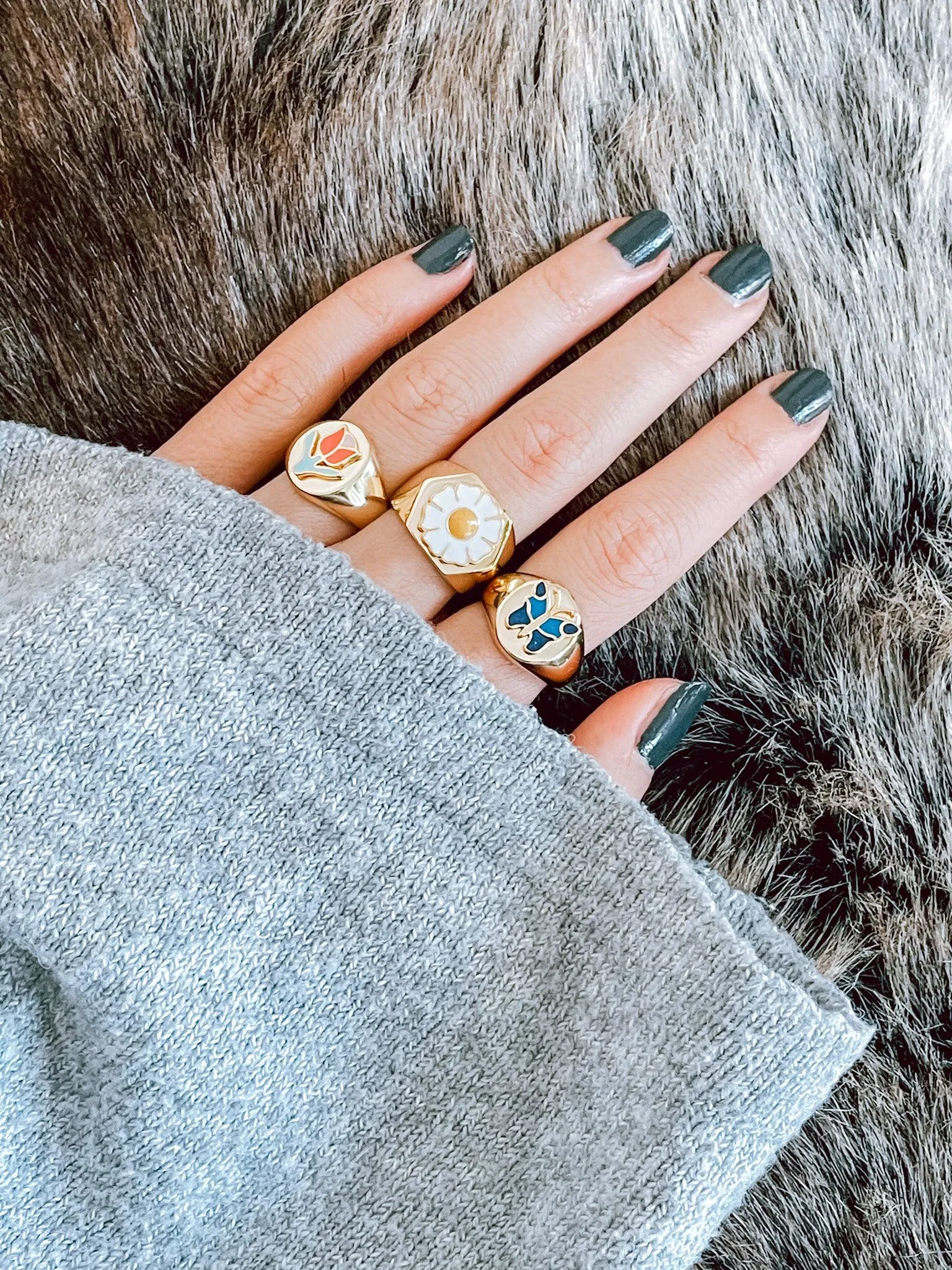 Butterfly Ring | Chunky Gold Plated & 925 Sterling Silver