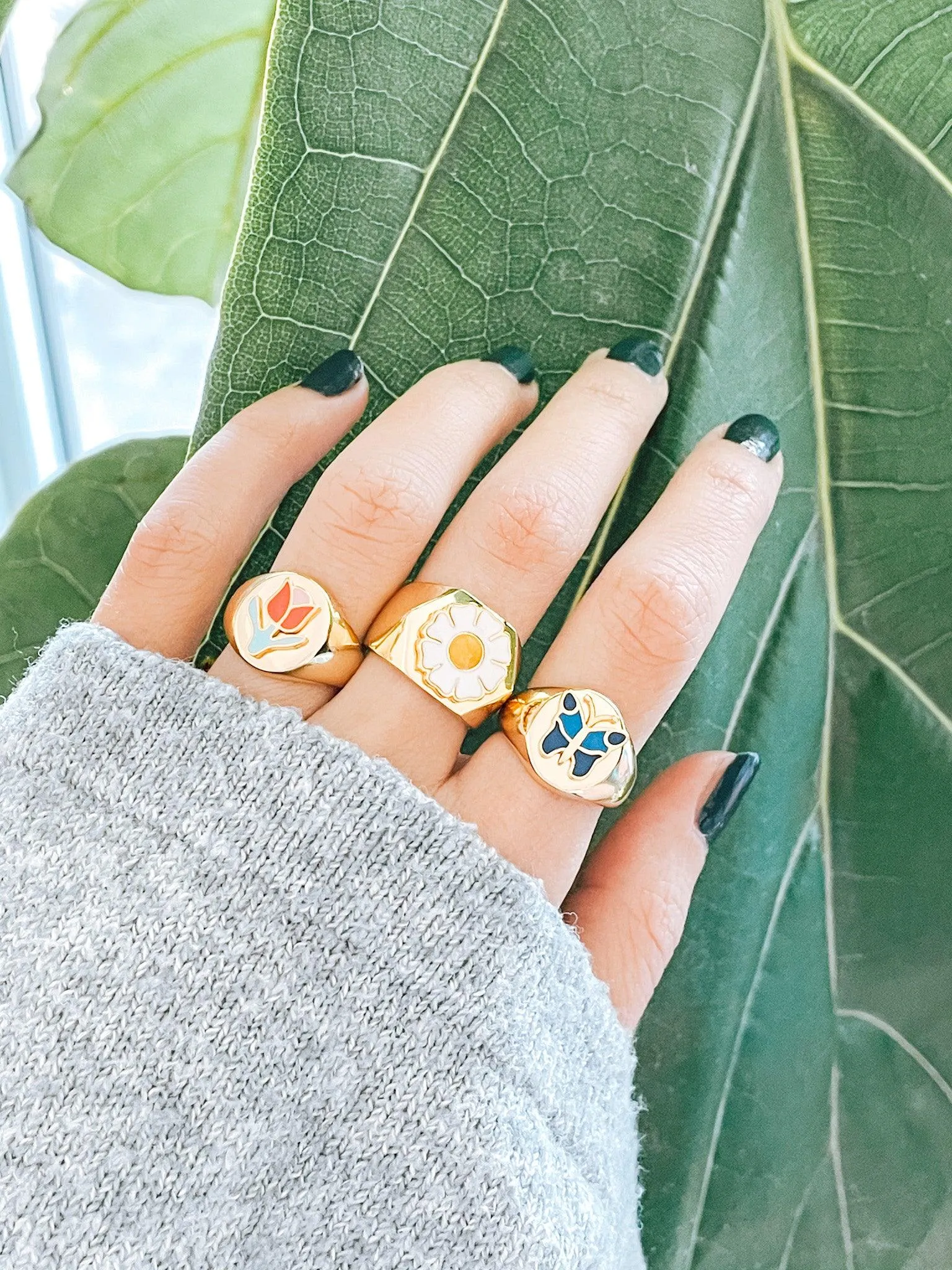 Butterfly Ring | Chunky Gold Plated & 925 Sterling Silver