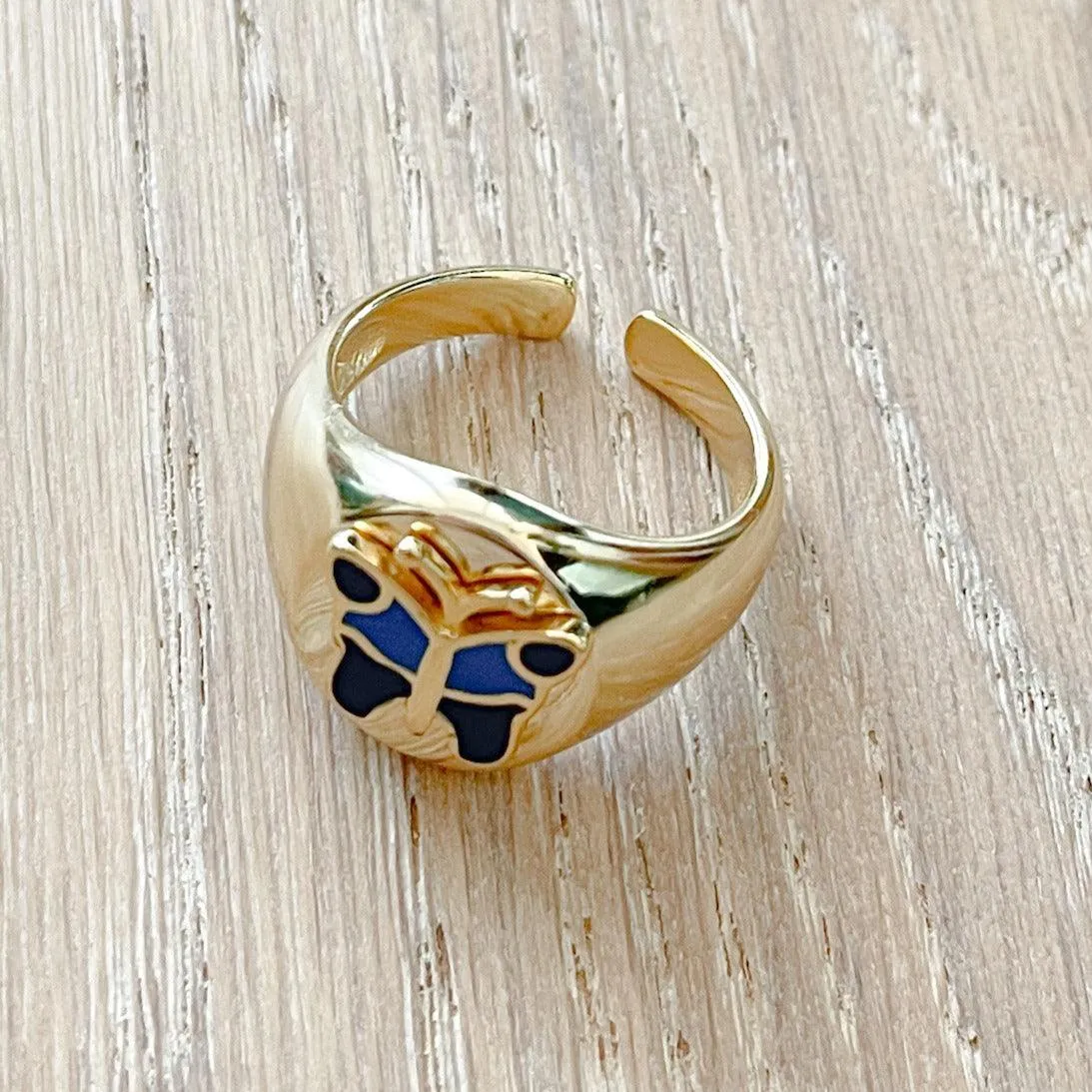 Butterfly Ring | Chunky Gold Plated & 925 Sterling Silver