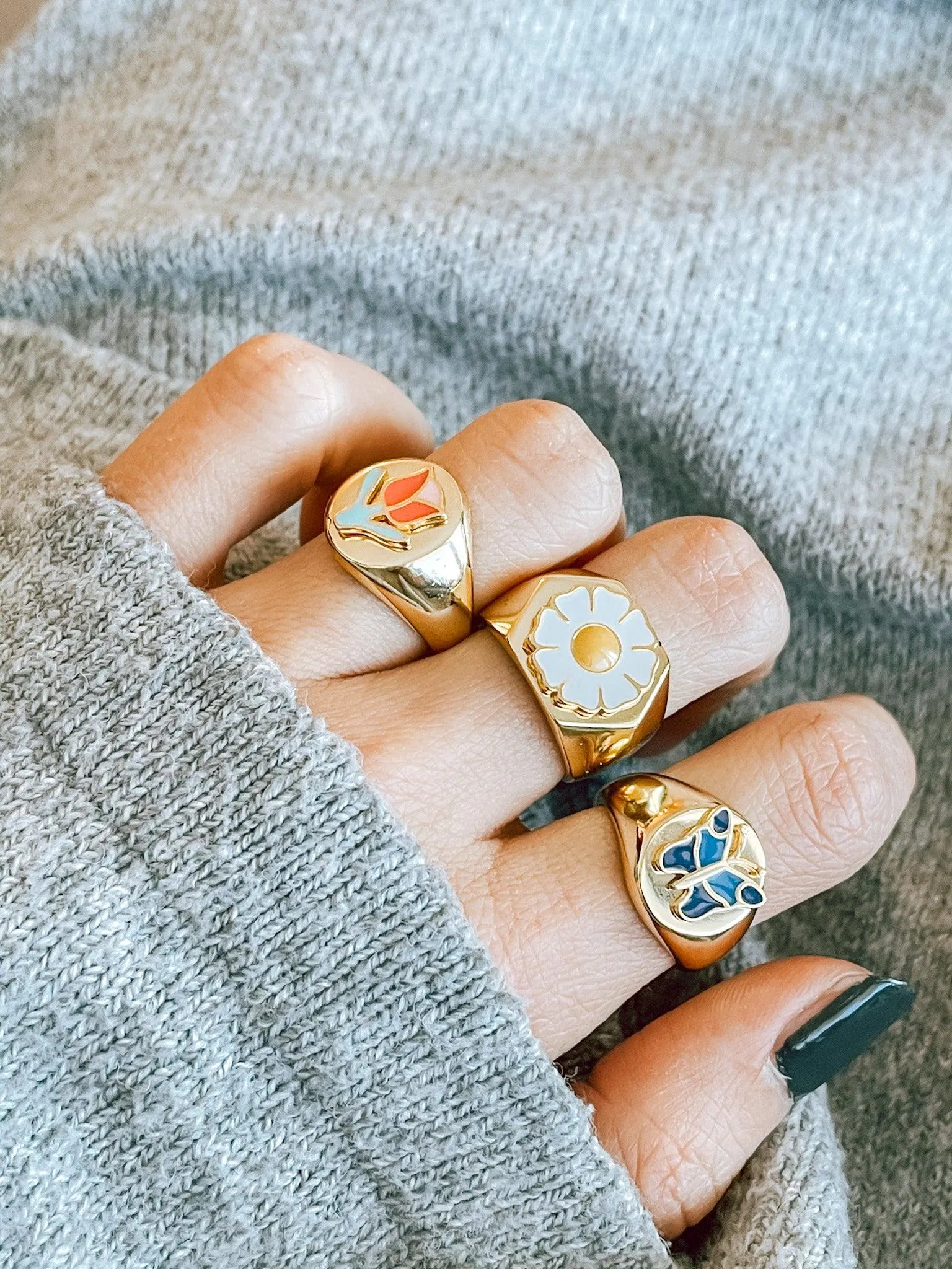 Butterfly Ring | Chunky Gold Plated & 925 Sterling Silver