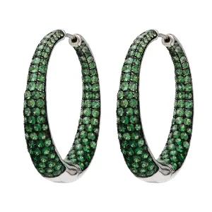 Candied Pebble Flow Tsavorite Hoop Earrings