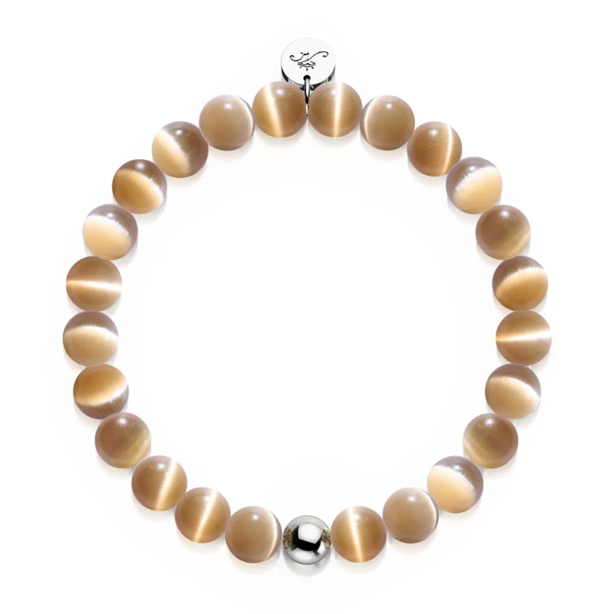 Caramel Sphynx | .925 Sterling Silver | Cheshire Glass Bracelet