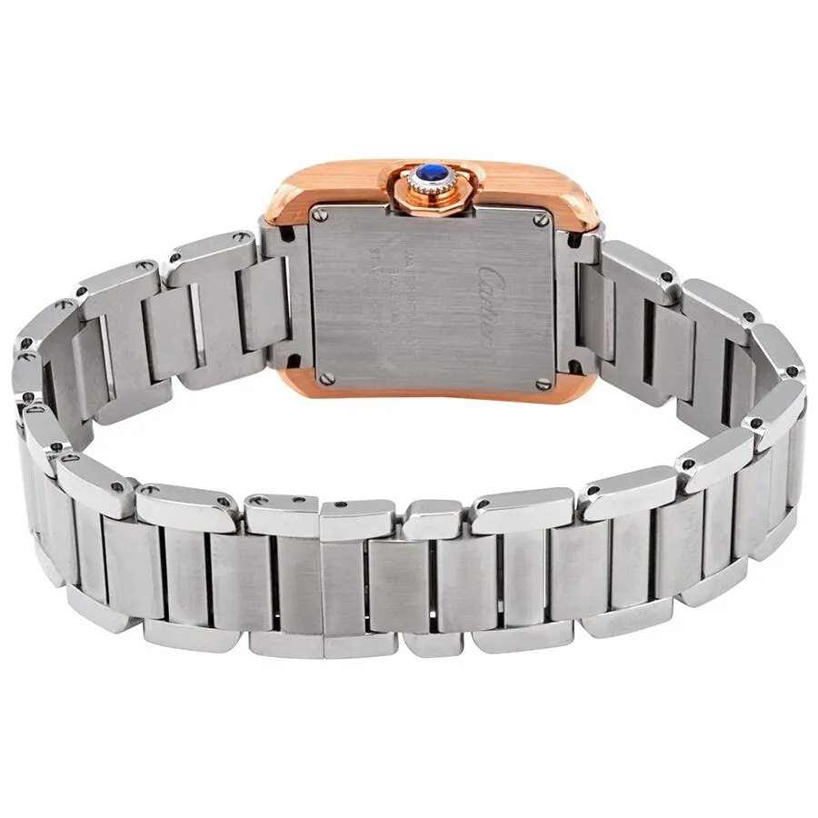Cartier Tank Anglaise Silver Dial Two-tone Stainless Steel Ladies Watch W3TA0002