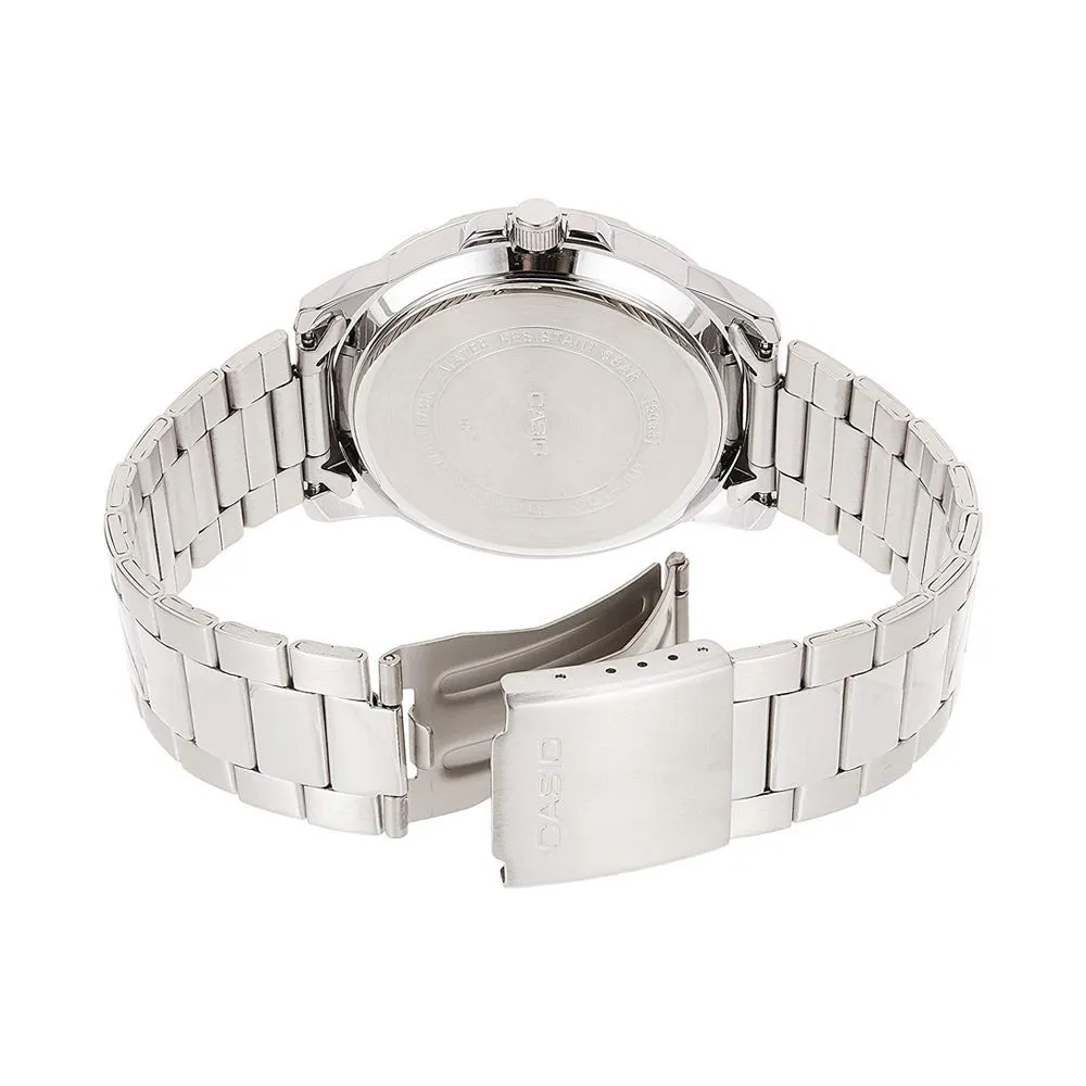 Casio Men's Enticer Analog Blue Dial Casual Watch, Stainless Steel Band, MTP-VD01D-2BVUDF
