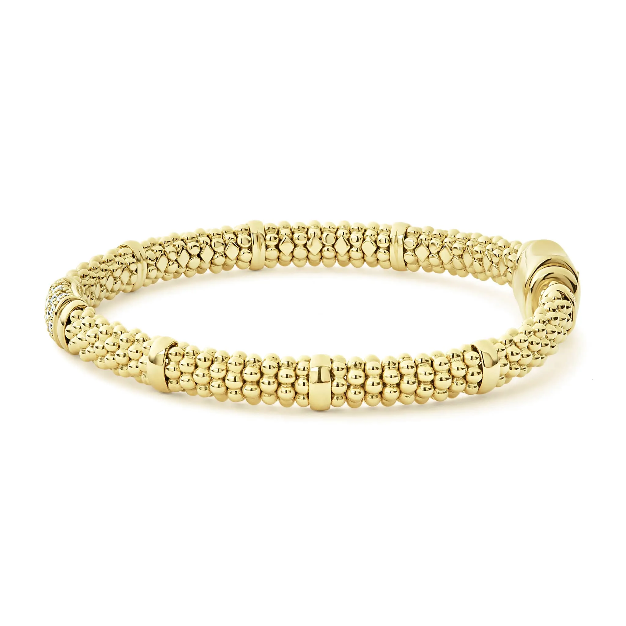 Caviar Gold 18K Gold Diamond Bracelet | 6mm