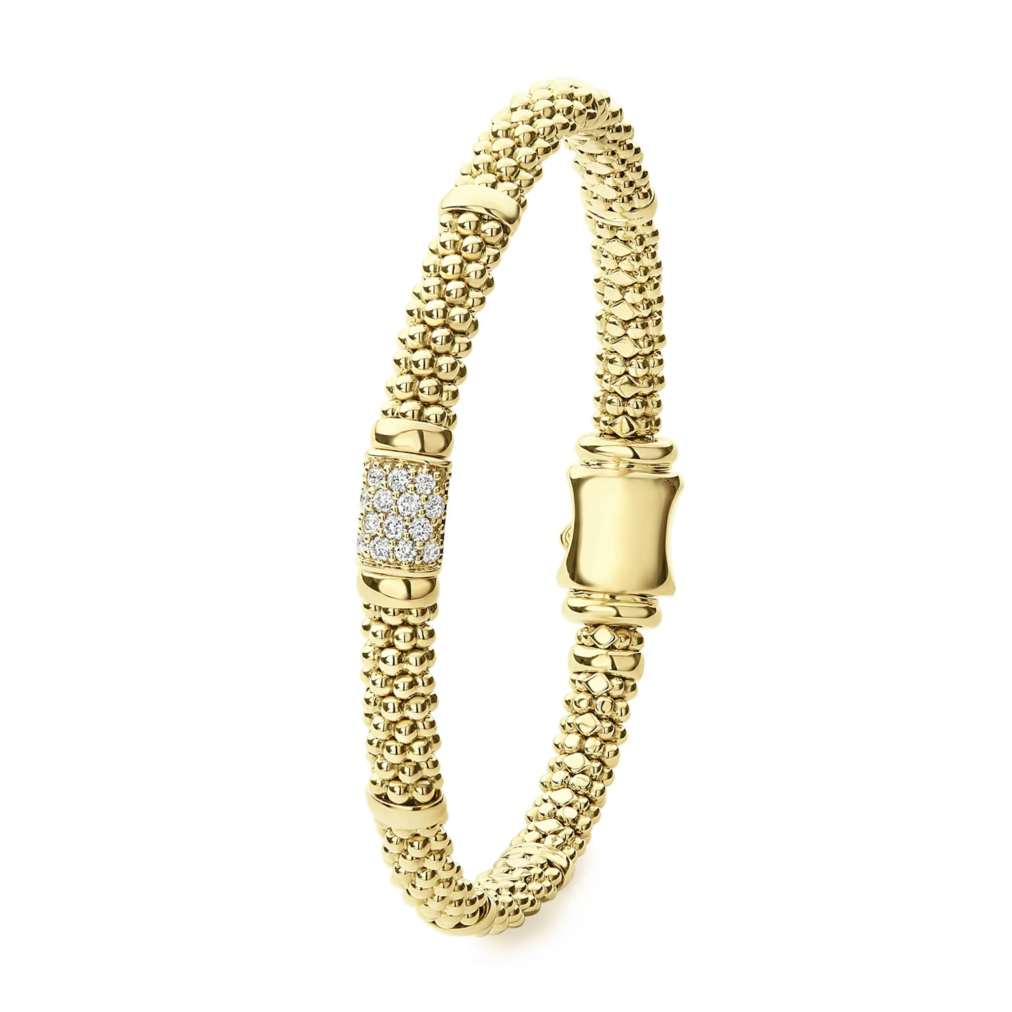 Caviar Gold 18K Gold Diamond Bracelet | 6mm