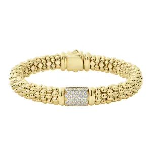 Caviar Gold 18K Gold Diamond Bracelet | 9mm