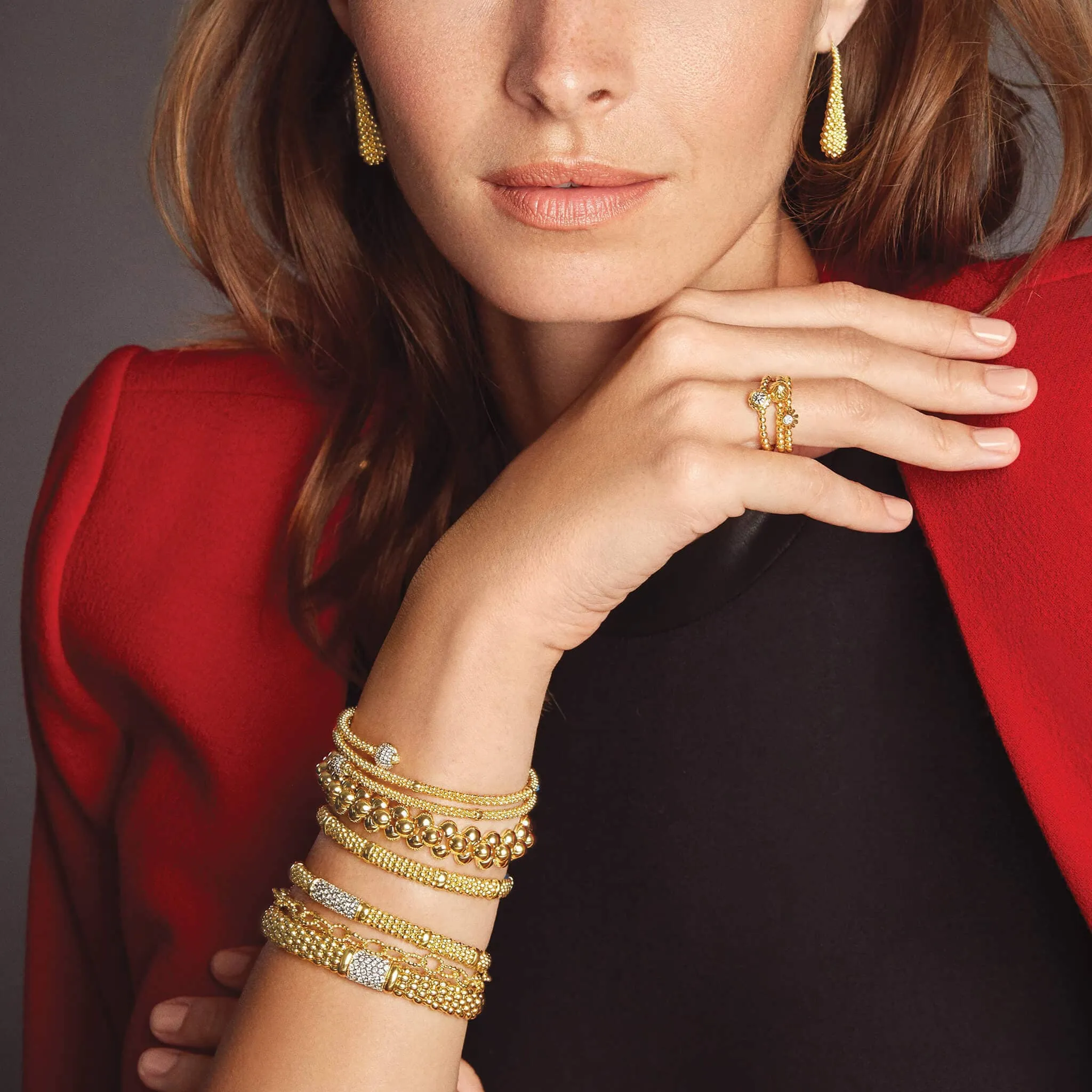 Caviar Gold 18K Gold Diamond Bracelet | 9mm