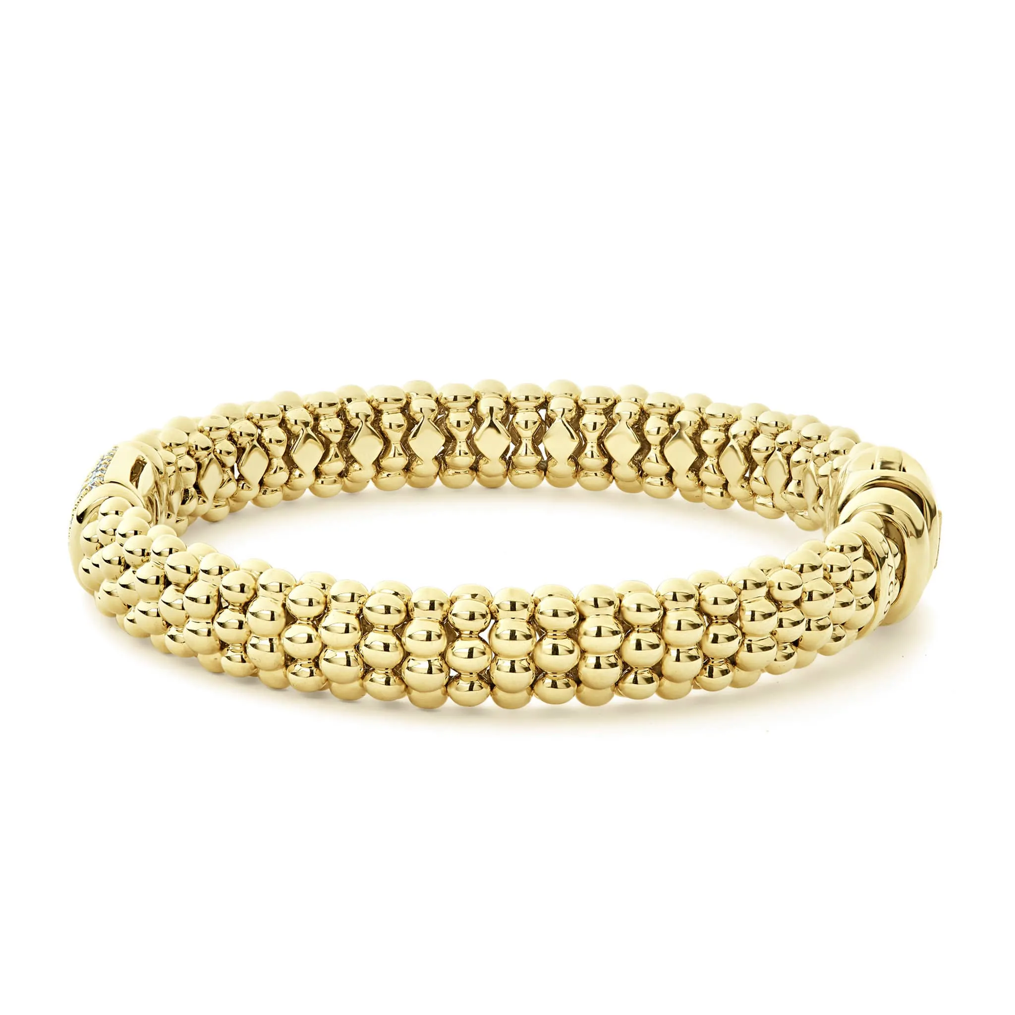 Caviar Gold 18K Gold Diamond Bracelet | 9mm