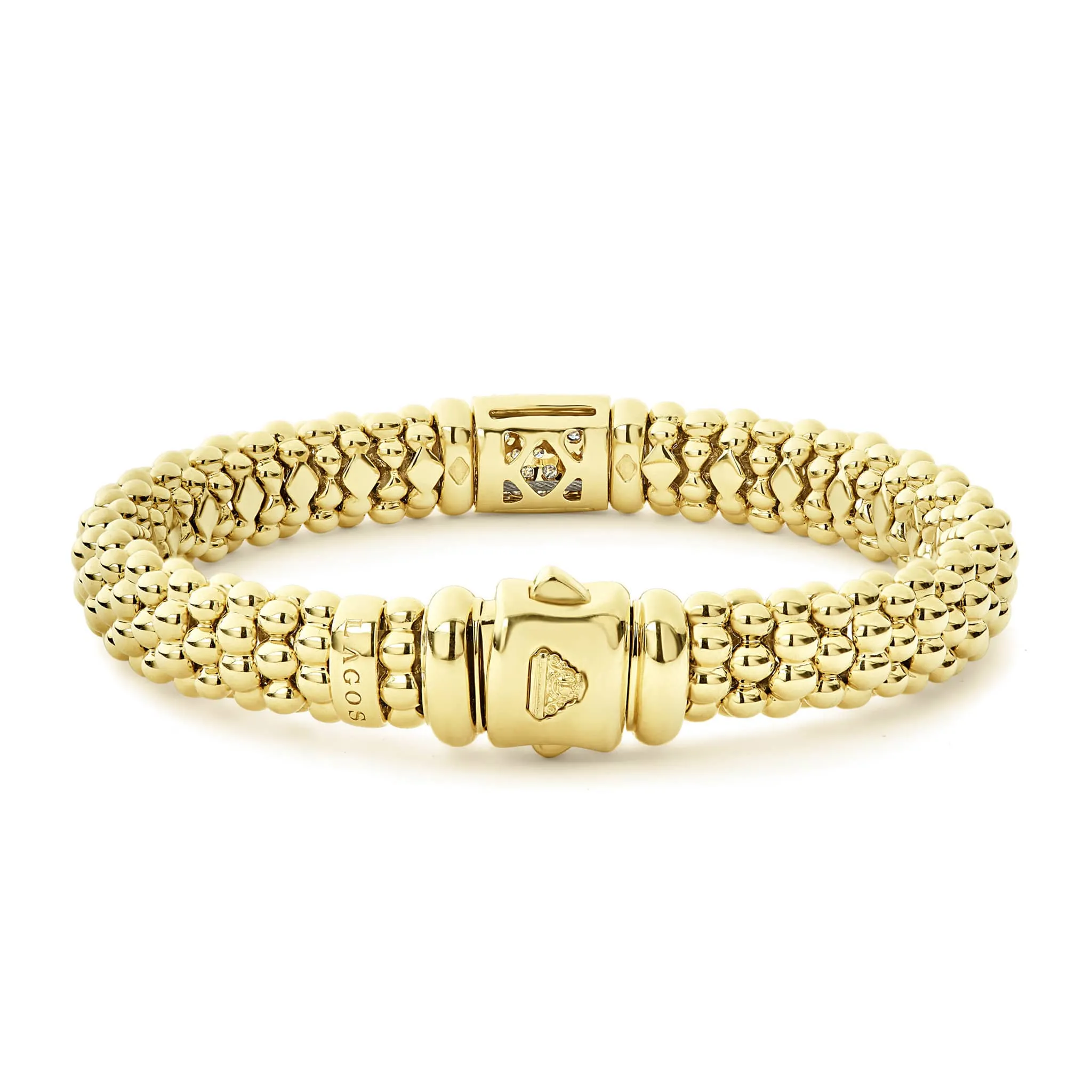 Caviar Gold 18K Gold Diamond Bracelet | 9mm