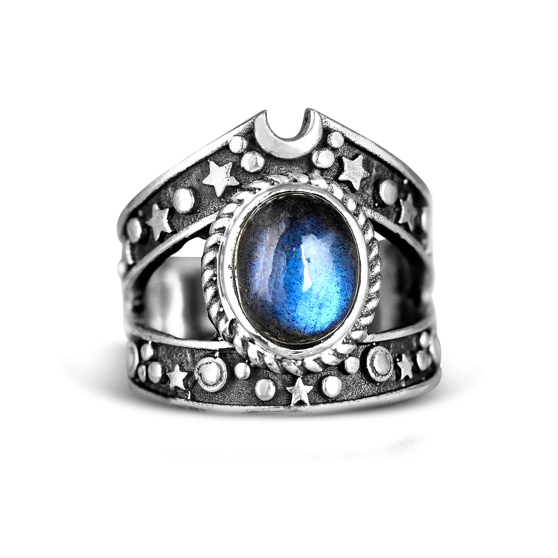 Celestial Labradorite Ring Sterling Silver