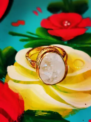 Chunky golden crystal rings