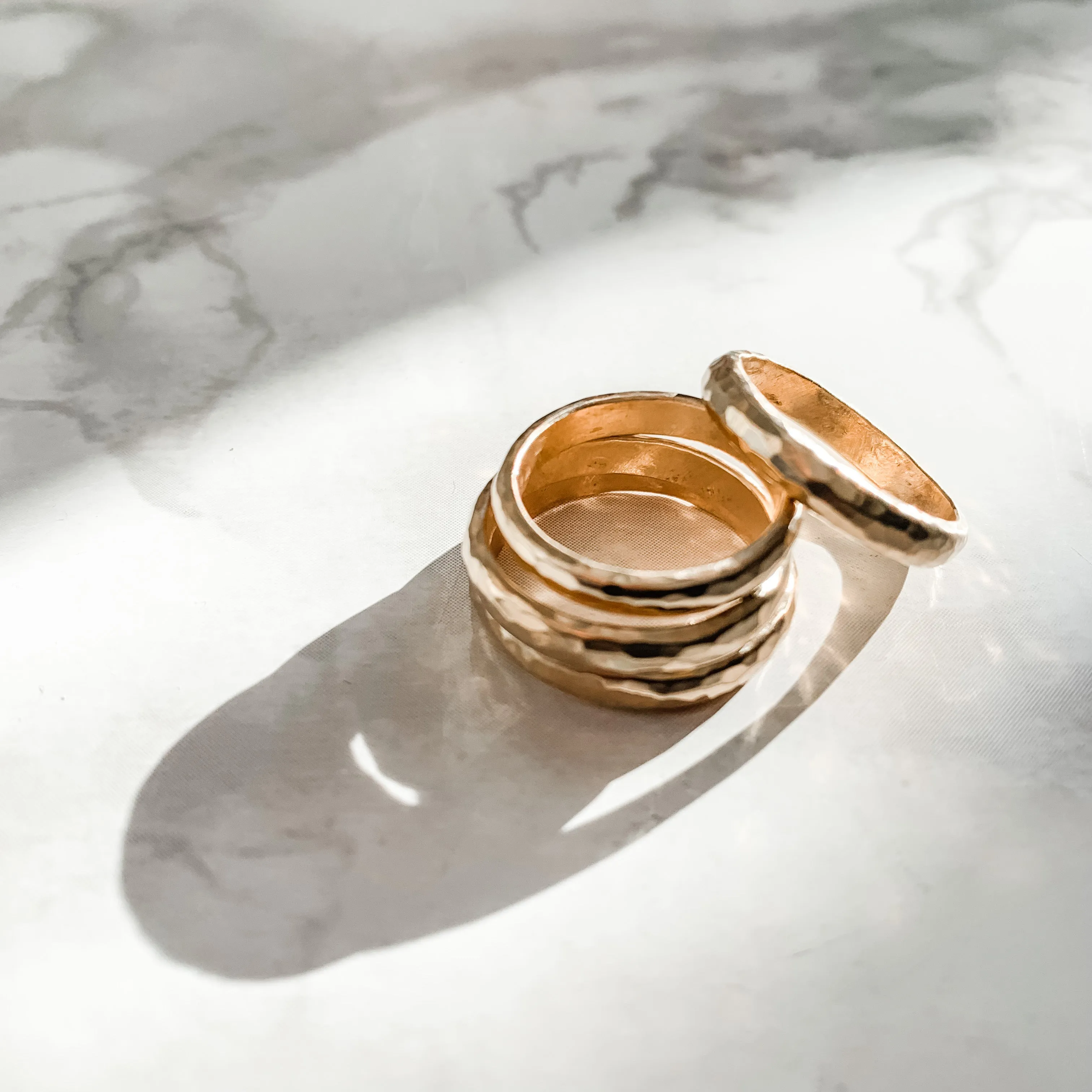 Chunky Hammered Gold Band