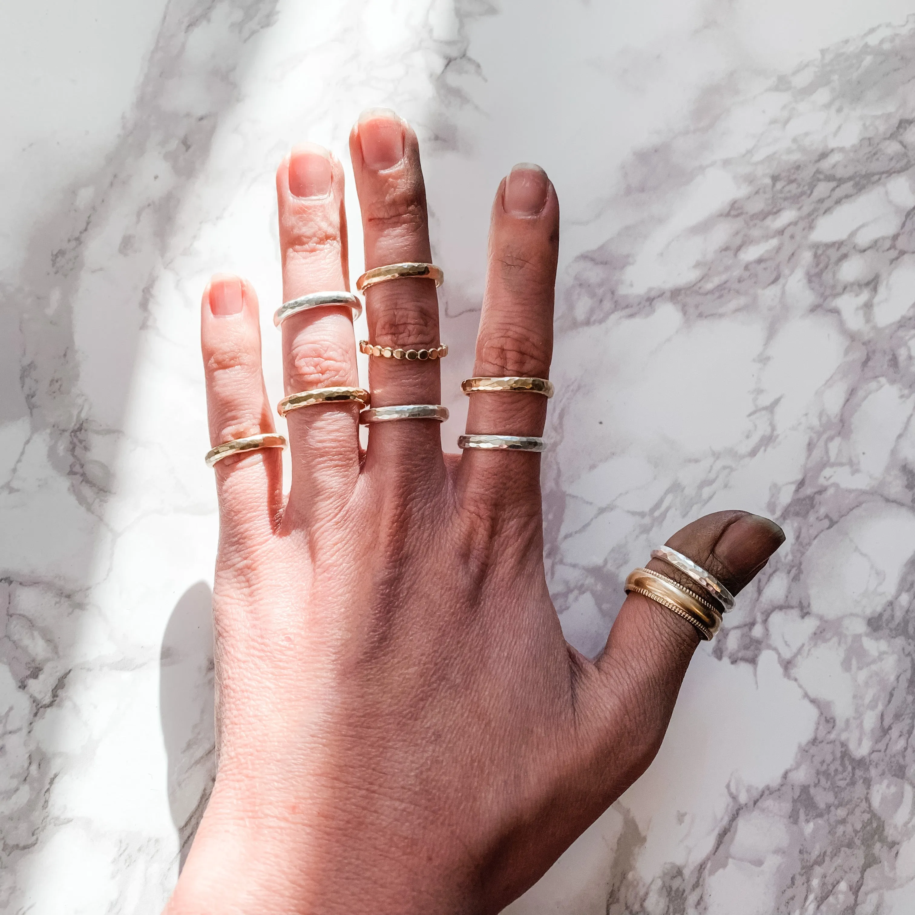 Chunky Hammered Gold Band