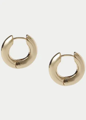 CHUNKY MIDI HOOP EARRINGS - GOLD PLATED