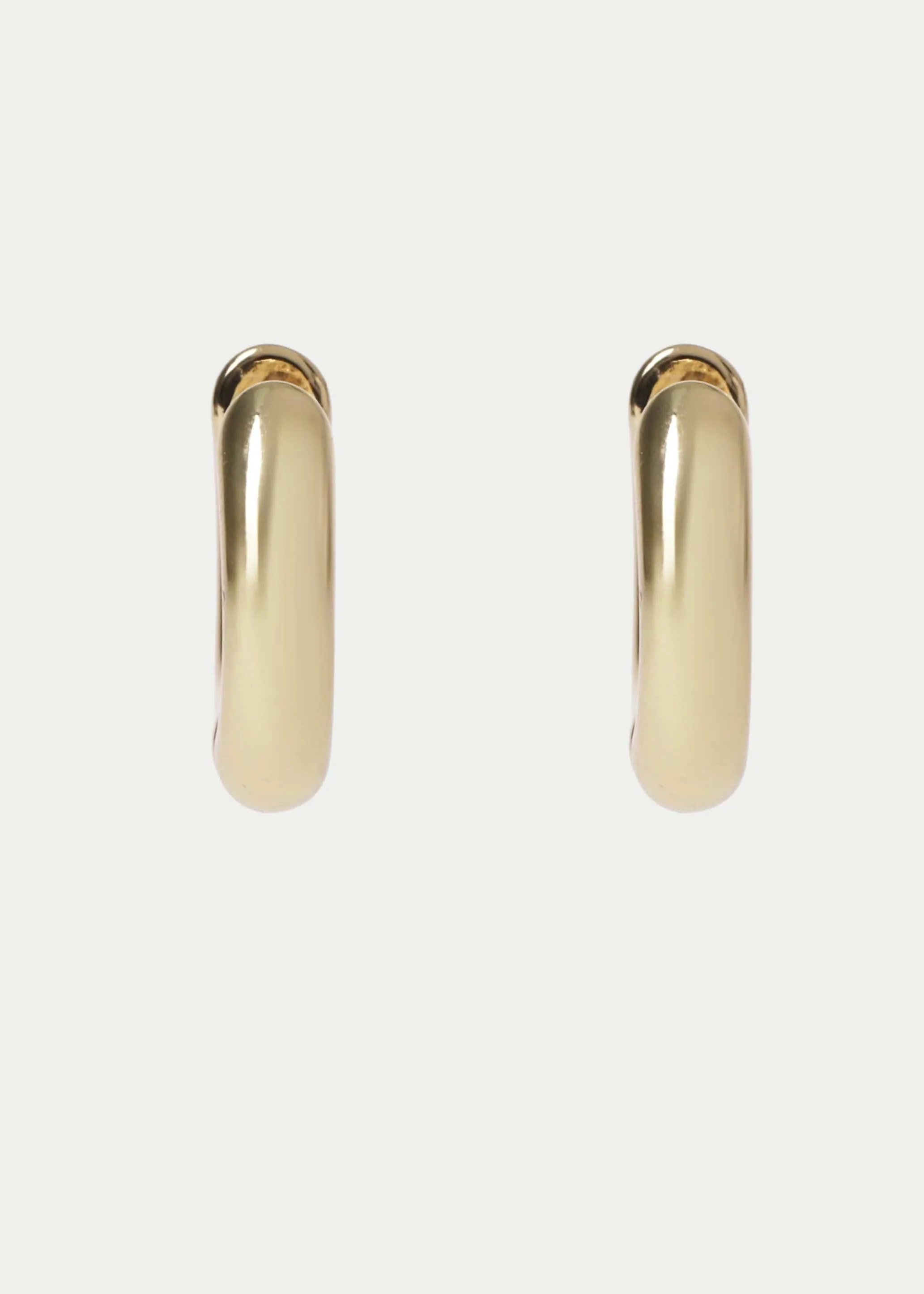 CHUNKY MIDI HOOP EARRINGS - GOLD PLATED