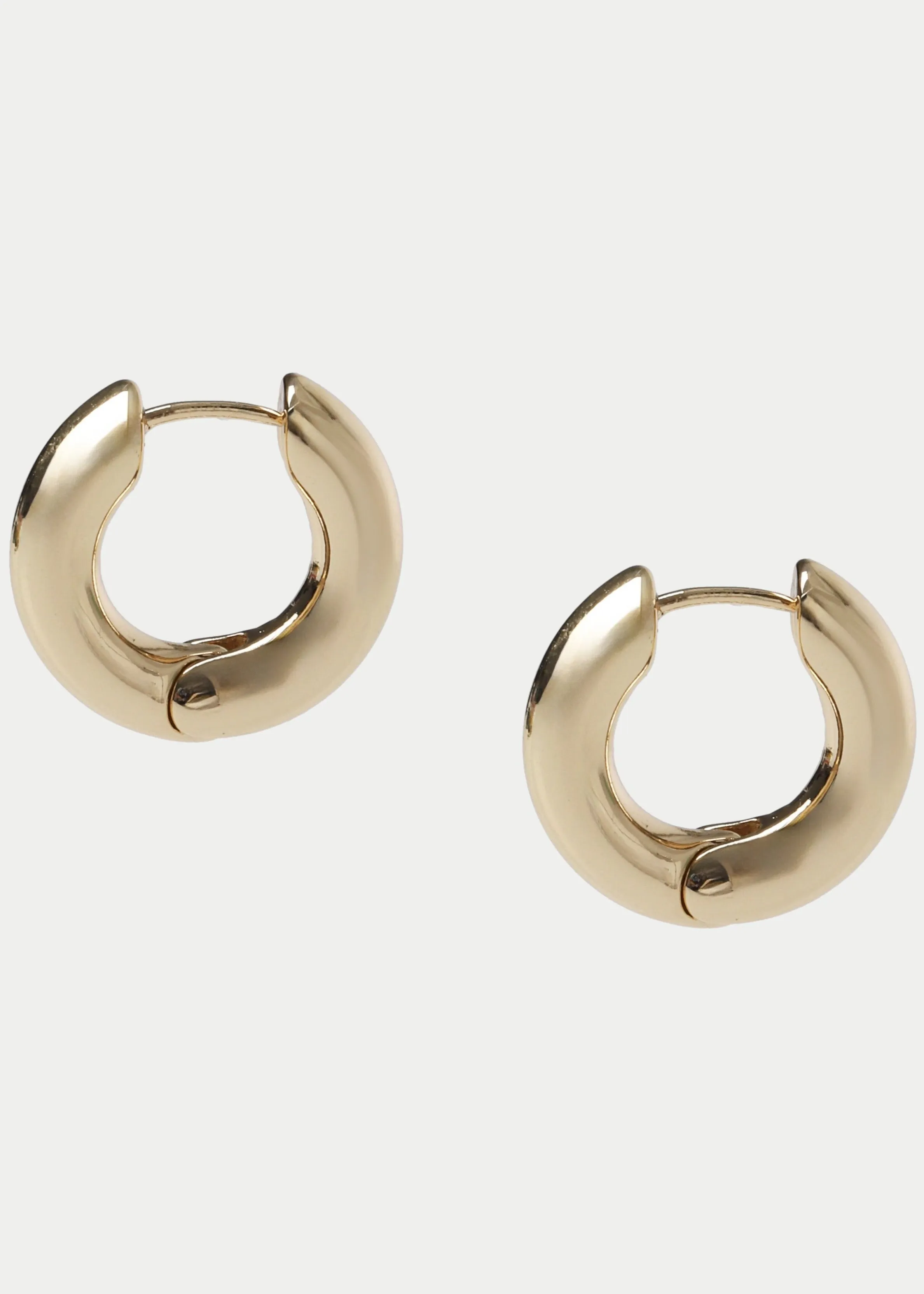 CHUNKY MIDI HOOP EARRINGS - GOLD PLATED