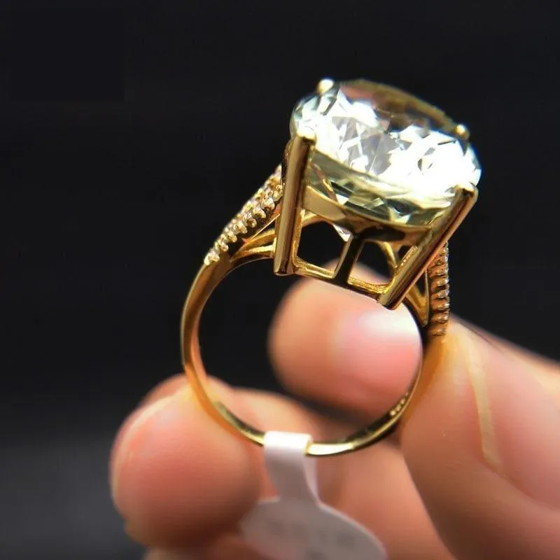 Chunky Natural 13ct Green Amethyst Gemstone Ring