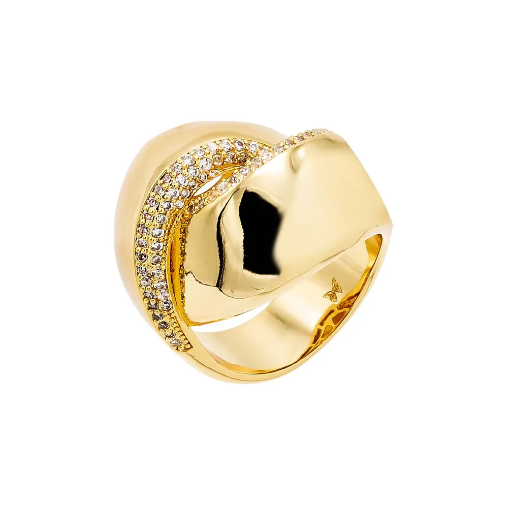 Chunky Pave Accented Intertwined Ring