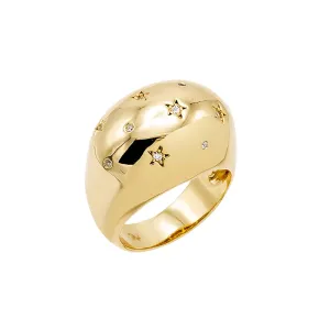 Chunky Scattered CZ Dome Ring