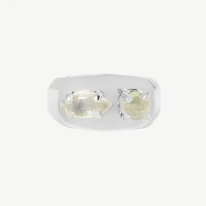 Chunky Signet in Moonstone and Opal