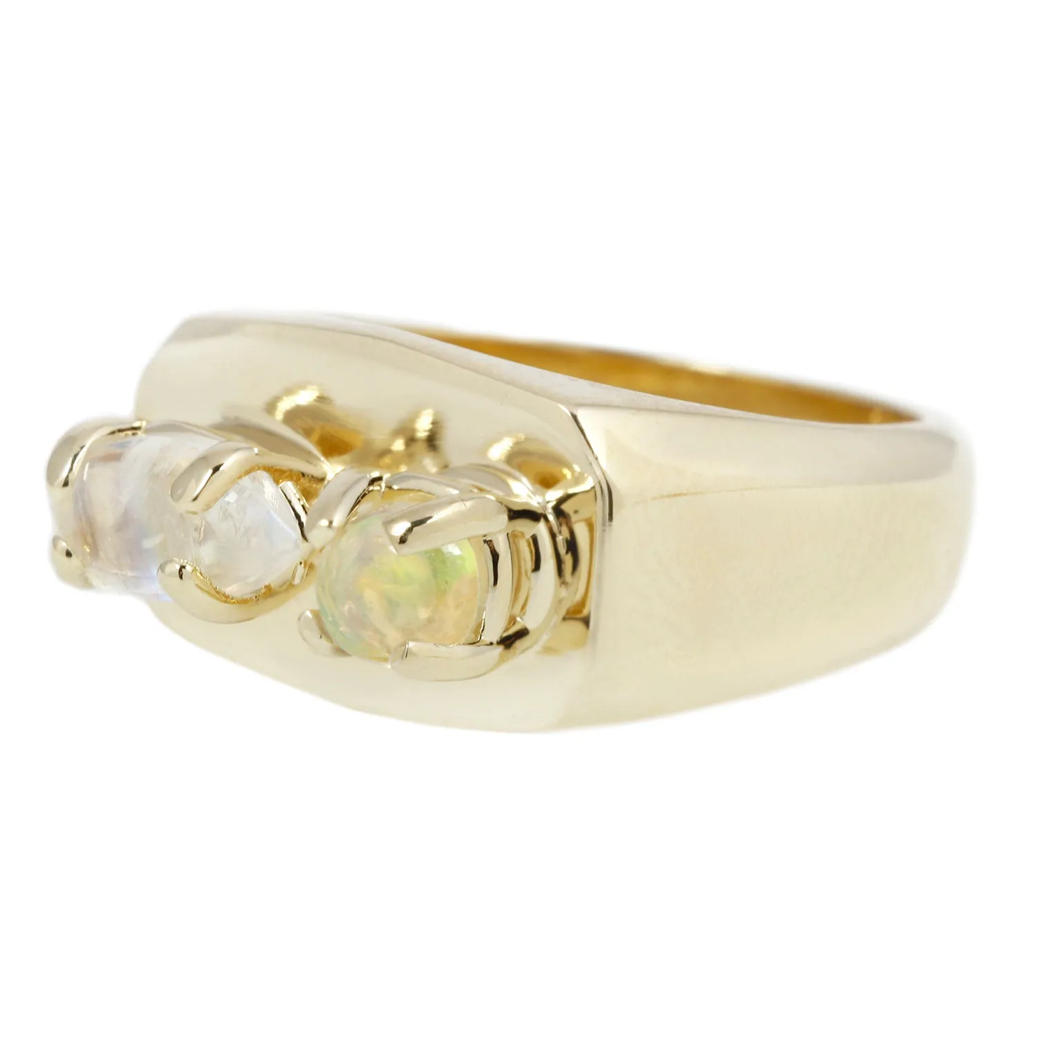 Chunky Signet in Moonstone and Opal