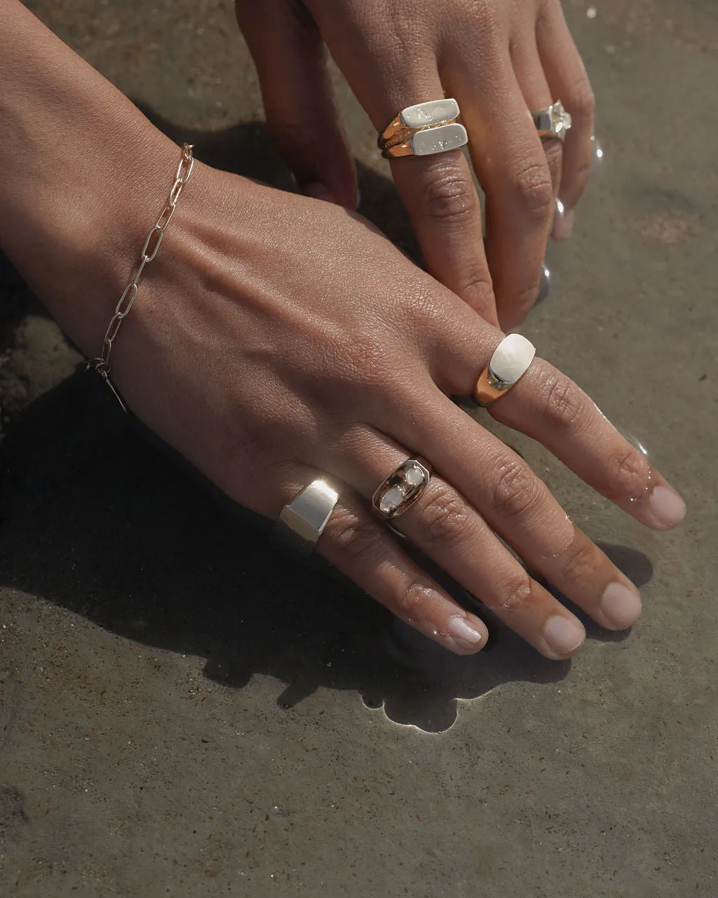 Chunky Signet in Moonstone and Opal