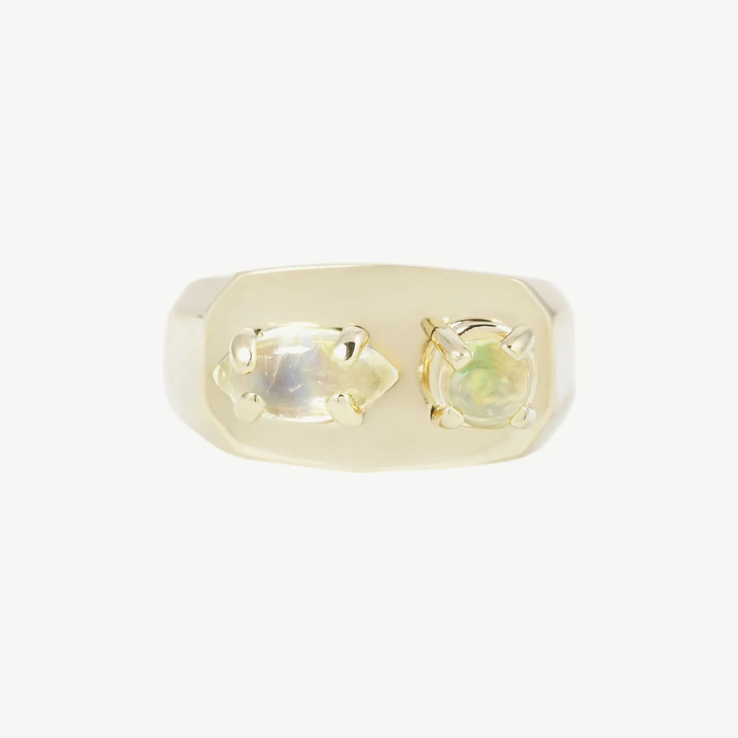 Chunky Signet in Moonstone and Opal