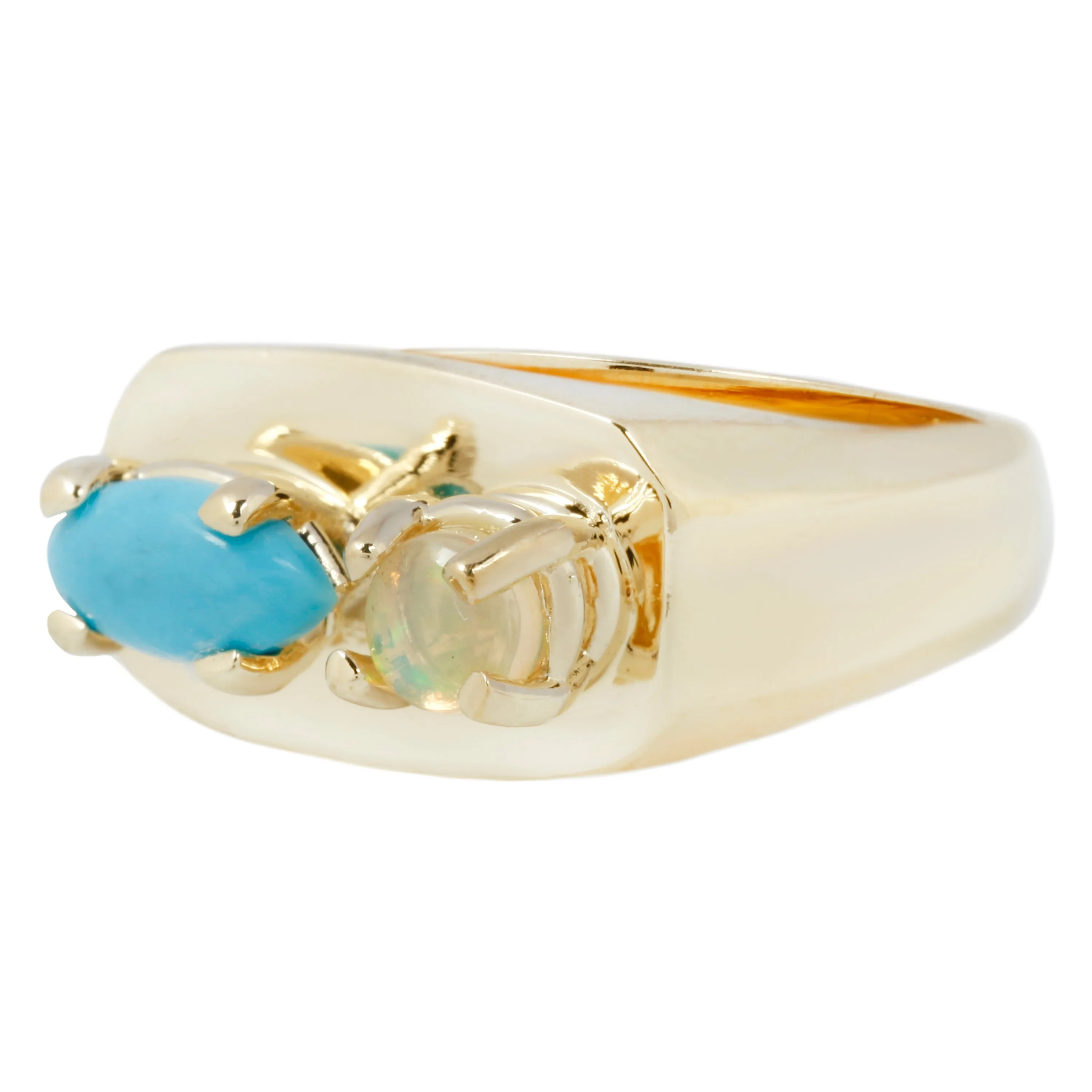 Chunky Signet in Opal and Turquoise