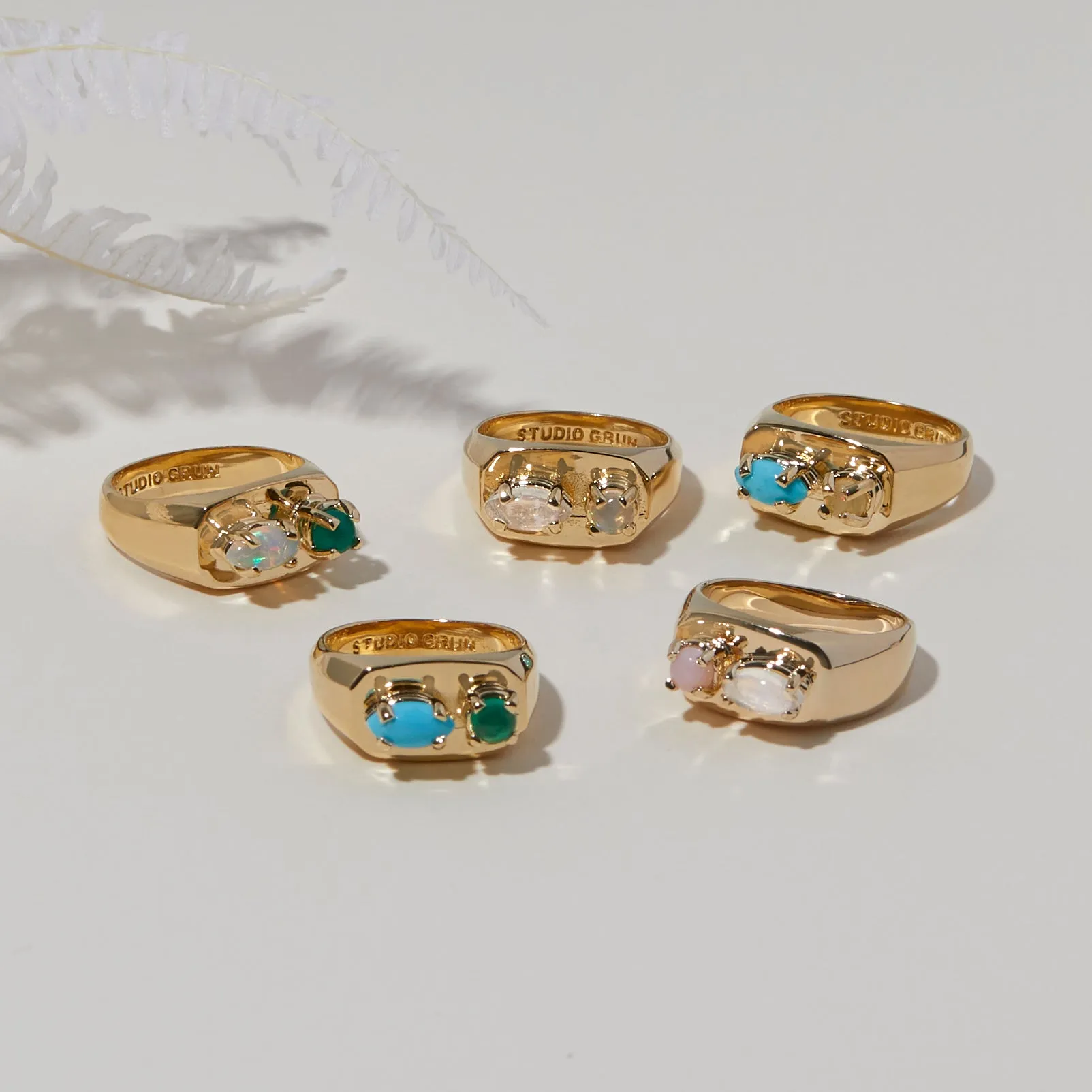 Chunky Signet in Opal and Turquoise