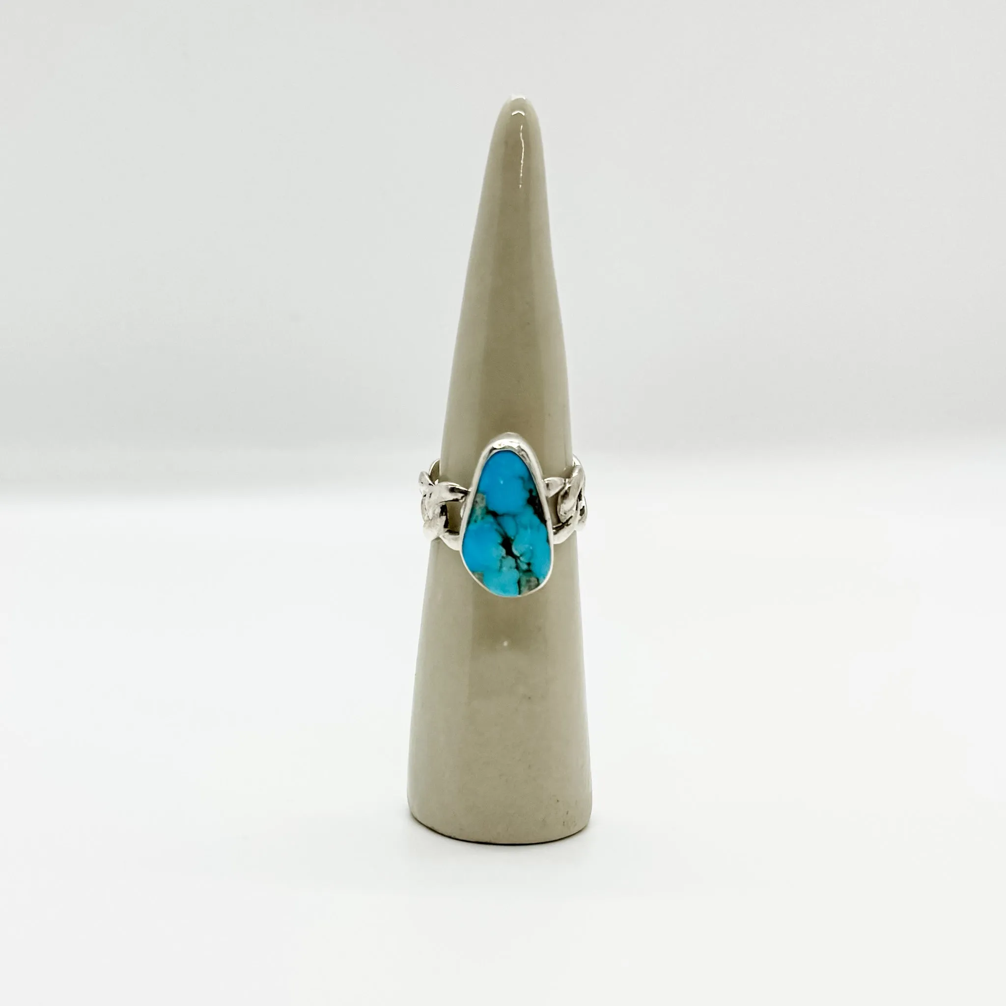Chunky Turquoise Curb Chain Ring - Size 8