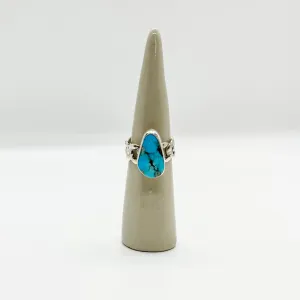 Chunky Turquoise Curb Chain Ring - Size 8